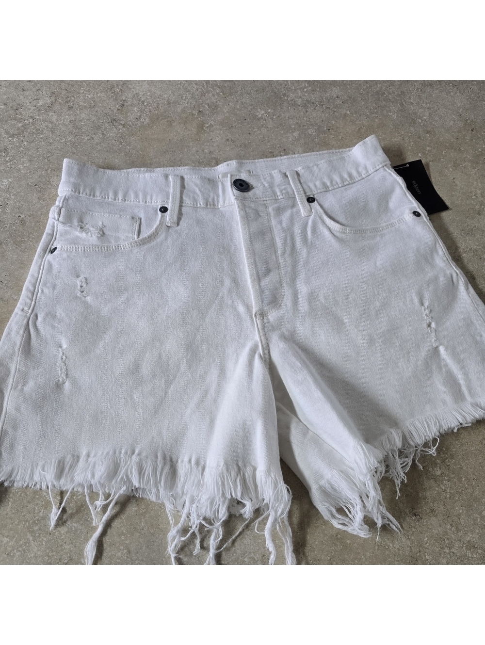 Edyson White Frayed Hem Jean Shorts Sz 27 New